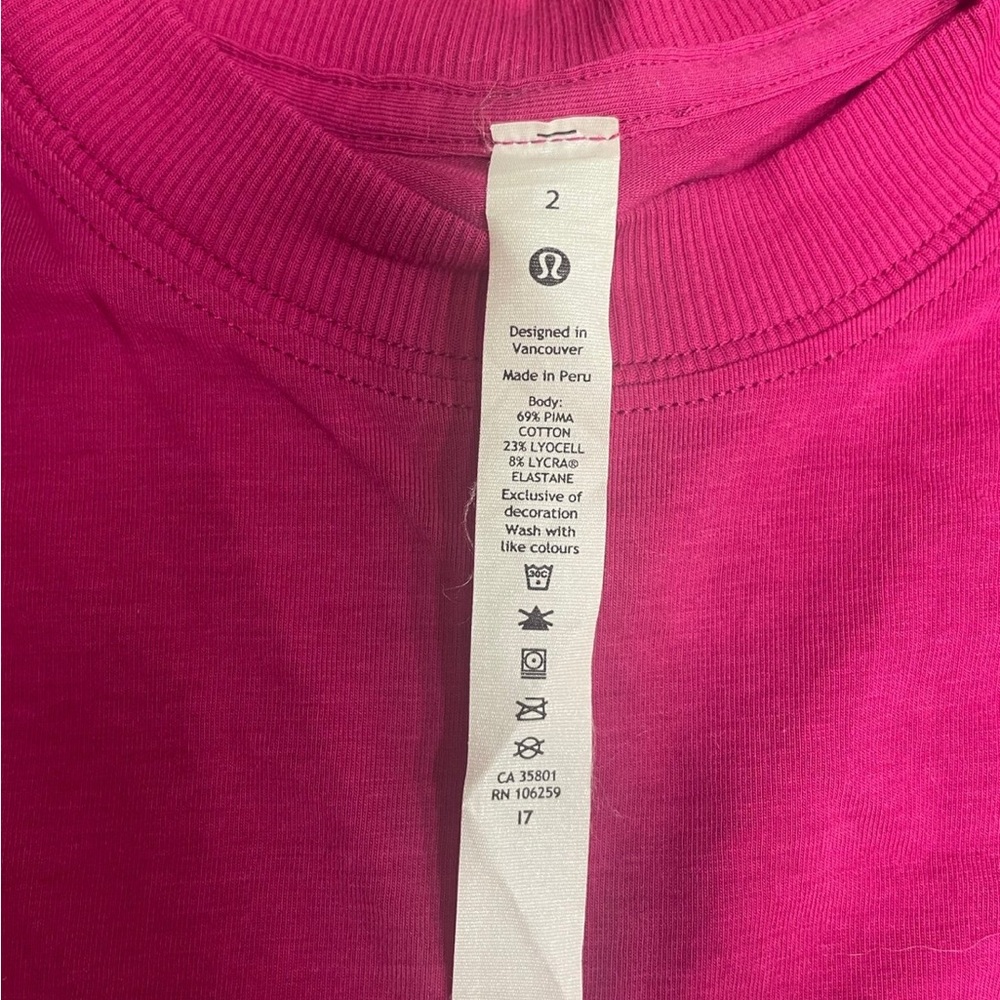 Lululemon All Yours Tank NWOT size 2 Ripened Raspberry - Picture 3 of 4
